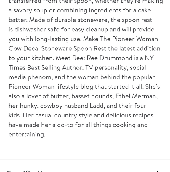 💜 New Pioneer Woman Stoneware Spoon Rest - Picture 6 of 8